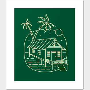 Tropical Beach House Posters and Art